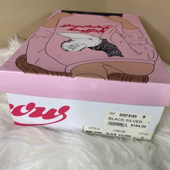 JEFFREY CAMPBELL BLACK -SILVER LEATHER BOOTIE PUMP - Picture 8 of 8